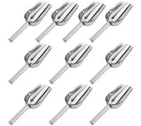 YUENPUN 10 PCS Ice Scoops, Stainless Steel Sweet Scoop, Small Flour Scoop, Multipurpose Scoops for Ice, Sugar, Flour, Sweets, Food