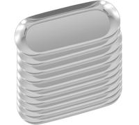 YUENPUN 10 PCS Stainless Steel Oval Silver Trays, 23 x 9cm Metal Mirror Trays, Jewellery Cosmetic Vanity Tray for Makeup, Small Item Storage Organising, Bathroom