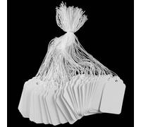 YUENPUN 1000 PCS White Price Tags, Price Labels with String, Jewellery Price Tags Strung Tags for Jewellery, Craft Items, Ornaments, 4.5 x 2.8cm