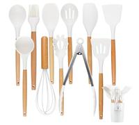 YUENPUN 12PCS Kitchen Utensil Set, Heat Resistant Silicone Cooking Utensils Set, Cookware Tongs Spatula Spoon Set, Kitchen Essentials Tool Set for Baking Frying