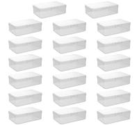 YUENPUN 20 PCS 8.5 x 5.5 x 2.5cm Mini Clear Plastic Beads Storage Box, Clear Plastic Rectangular Storage Boxes, Small Transparent Plastic Container, Clear Plastic Boxes with Lids for Small Items