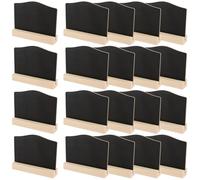 YUENPUN 20 PCS Mini Blackboard Signs, Small Blackboards Message Board, Double Sided Small Blackboard Signs with Wooden Stand, Blackboard Table Signs for Shop Buffet Party, 10 x 7.5cm