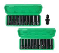 YUENPUN 21PCS 1/2 Inch Drive Deep Impact Socket Set, 10-24mm Metric Impact Sockets with Universal Joint for Car Wheel Bolts Removal and DIY Auto Repair