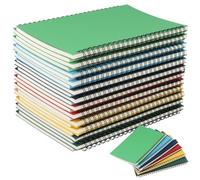 YUENPUN 24 Packs A5 Spiral Notebook Bulk, 5.5 x 8.3 in College Ruled Spiral Travel Journal Kraft Cover Notebooks for Working, Writing, 50 Sheets 100 Pages(6 Colors)