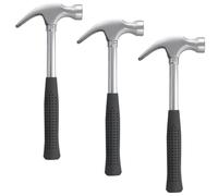 YUENPUN 3 PCS 11.7oz/332g Claw Hammer Set, Carbon Steel Curved Claw Hammer with Non-Slip Handle, Ideal for Nail Removal in Tight Spaces