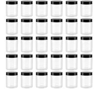 YUENPUN 30 PCS 250ml Plastic Sweet Jars with Lids, Empty Round Spice Jars, Clear Plastic Jar for Dry Food, Candy, Peanut Storage