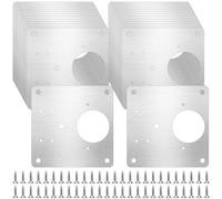 YUENPUN 30 PCS Cabinet Hinge Repair Plate, Concealed Hinge Repairs Fixing Plate with Screws and Holes, Stainless Steel Hinges Repair Kit Brackets for Furniture