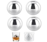 YUENPUN 4 Pack Stainless Steel Ice Balls, Whiskey Chilling Stones Set for Liquor Wine Beverages,Gifts for Men