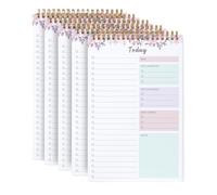 YUENPUN 5 Pack To Do List B5 Notebooks, 52 Sheets Spiral To Do List Daily Planner Pads, Undated Planner Notebooks Double Sided for Work Schedule Management