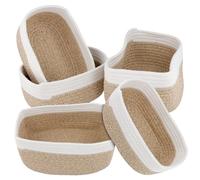 YUENPUN 5 Pack Woven Storage Baskets, Cotton Rope Woven Nesting Baskets, Braided Cotton Organizer Basket for Bathroom Shelves