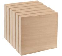 YUENPUN 6 PCS 15 x 15cm Blank Wooden Blocks, 25mm Natural Basswood Wood Blocks for Crafts, Unfinished Wood Square Blocks for Painting, Craft Projects, Decorations