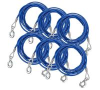 YUENPUN 6 PCS 3/8 Inch x 16.4Ft Steel Winch Cable, 92594 Lbs Breaking Strength Heavy Duty Tow Cable, Steel Wire Rope with Swivel Hook and PVC Casing for Towing Truck, Wrecker, Crane, Blue