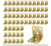 YUENPUN 60 PCS Right Angle L Brackets，30 x 30 x 28.5mm Corner Sleeper Bracket with 360 Screws, Metal Corner Braces for Fixing Repairing Wooden Furniture and Cabinet Reinforcement