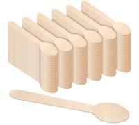 YUENPUN 600 Pack Disposable Wooden Spoons Bulk, 16cm Wooden Lightweight Dessert Spoon for Parties, Camping, Weddings