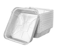 YUENPUN 70 PCS 7 Inch Aluminium Foil Trays, 18x18x4.5cm Square Aluminium Baking Tray, Air Fryer Square Aluminium Foil Trays for Baking, Air Fryer and Cooking