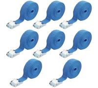 YUENPUN 8 Pack Tie Down Straps with Buckles, 13ft/4m x 25mm Multi-Purpose Ratchet Straps for Roof Rack, Motorcycle,Cargo, Trailer (Blue)
