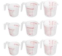 YUENPUN 9 Pack Plastic Measuring Jugs, 250ML 500ML 1000ML Measuring Cup with Handle, Clear Cooking Baking Measuring Jug for Baker Kitchen