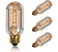 YUENSLIGHTING Vintage Edison Bulbs,Dimmable 40W T45 Antique Bulb Tube Glass Shell Retro Decorative Spiral Old Fashioned Style Tungsten Filament Decorate Home Light,E27,2700K,Soft Warm White Pack 6