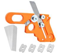 YUENTOEN Edge Banding Trimmer, Veneer Edge Cutter Tool with 10Pcs Blade and 4Pcs Circular Edge Scraper, Woodworking Hand Trimming Tool for Wood, Veneer, PVC, ABS, Deburring Tool