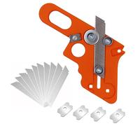 YUENTOEN Veneer Edge Cutter Tool with 10Pcs Blade and 4Pcs Circular Edge Scraper, Woodworking Hand Trimming Tool for Woodwork