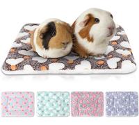 YUEPET 5 Pack Warm Guinea Pig Bed Pads Soft Guinea Pig Sleeping Mats Washable Small Animal Bedding Cage Liners for Indoor Bunny Hamster Squirrel Hedgehog Chinchilla Ferret Heart Pattern(12.5''*10.8'')