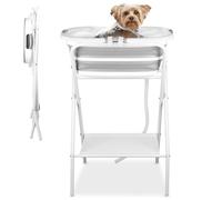YUEPET Elevated Collapsible Dog Bathtub, Portable Dog Shower Tub with Safety Collar, Foldable Dog Washing Station for Bathing and Grooming for Puppies Medium Dogs Cats Pets