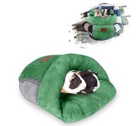 YUEPET Guinea Pig Bed Cuddle Cave Warm Fleece Cozy House Bedding Sleeping Cushion Cage Nest for Small Animal Squirrel Chinchilla Rabbit Hedgehog Cage Accessories Green