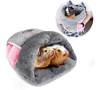YUEPET Guinea Pig Bed Cuddle Cave Warm Fleece Cozy House Bedding Sleeping Cushion Cage Nest for Small Animal Squirrel Chinchilla Rabbit Hedgehog Cage Accessories Gray