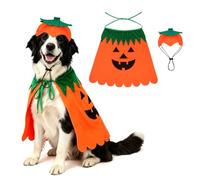 YUEPET Large Dog Halloween Pumpkin Costume Set - Pumpkin Cloak with Hat, Pumpkin Outfit for Big Dogs, Halloween Pet Costume for Golden Retriever, Great Dane & Large Breeds (21.6 Inch)