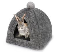 YUEPET Large Rabbit Cave Bed Bunny Warm Tent House Small Animal Triangle Hideout for Rabbit Bunny Guinea Pig Ferret (Dark Grey)