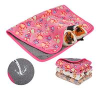 YUEPET Waterproof Guinea Pig Blankets Washable 3 Pack Small Animal Fleece Cage Liners Pet Soft Sleep Mat Pad Cover Warm Flannel Throw for Hamster Guinea Pig Rabbit Chinchilla Hedgehog Ferret 23"×16"