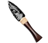 Yuepin Natural Obsidian Dagger Black Obsidian Knife Figurines Ornaments Spiritual Tool for Wicca Supplies,Reiki Healing, Art Collection,Home Office Decoration