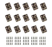 YUEQIN 50 Pcs Small Mini Hinges Box Small Hinges,Mini Folding Butt Hinges Antique Bronze Retro Butt Hinges Metal Hinge for Wooden Jewelry Box with 200 Screws,18mm*16mm