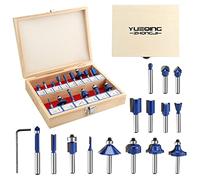 Yueqing Zhongji 1/4 Inch Shnak Router Bits Set 15 Tungsten Carbide Router Bits-6.35MM Shank 15 Piece Router Bit 1/4 Inch Professional router bits set