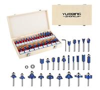 Yueqing Zhongji 1/4 Inch Shnak Router Bits Set 24 Tungsten Carbide Router Bits-6.35MM Shank 24 Piece Router Bit 1/4 Inch Professional router bits set