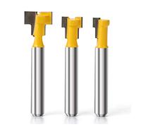 Yueqing Zhongji Keyhole router bit 1/4 shank-6.35MM Shank - 5/16 & 3/8 & 1/2 Inch Blade Diameter, 1/4 Inch Shank T track router bit T-slot bolts keyhole bit Keyhole Router Bit Set 3pcs