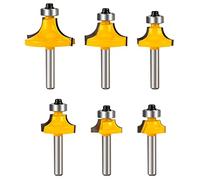 Yueqing Zhongji roundover Router bit 1/4 Shank Router bits 1/4 Shank 1/4-Inch Shank Roundover Edging Router Bit Set Corner Rounding Edge Forming Bit Set 1/2", 3/8", 5/16" ,1/4",3/16",1/8"Radius 6pcs