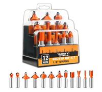 Yueqing Zhongji Router Bit 1/2 Shank Router bits 1/2 Shank-12.7MM Shank 12 Piece Router bitset Tungsten Carbide Router Bit Professional level Router bit sets 1/2 shank