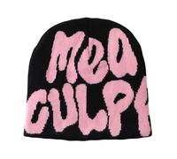 YUERFEILA Y2K Beanies Spider Web Pattern Beanie Wool Knit Skull Cap Winter Streetwear Outdoor Hats for Women Man Teenagers