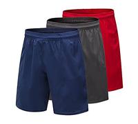 Yuerlian 3 Pack Mens Shorts Quick Dry Running Gym Workout with Pockets