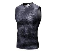Yuerlian Black Point Men Compression Sleeveless Shirt Breathable Running Tank Top Body Shaper Sports Gym Vests for Athletic Workout