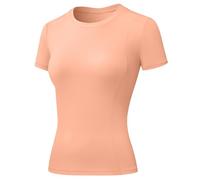 Yuerlian Peach Women's Gym Tops Yoga Workout Basic Short Sleeve T-Shirt Compression Quick Dry Sports Running Cycling Training Teeshirts