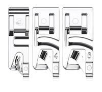 Yuerme 3Pcs Narrow Rolled Hem Foot, 3/4/6 mm Sewing Rolled Hemmer Foot, Sewing Machine Rolled Hem Presser Foot, Suitable for Household Multi-Function Low Shank Snap-On Sewing Machines
