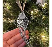 Yueshop Christmas Memorial Baubles, “I Have An Angel Watching Over Me” Round Shape Design Angel Wings Shaped Pendants Christmas Tree Ornaments Hanging Decoration (Mum & Dad)
