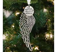 Yueshop Christmas Memorial Baubles, “I Have An Angel Watching Over Me” Round Shape Design Angel Wings Shaped Pendants Christmas Tree Ornaments Hanging Decoration (Son)