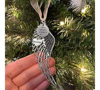Yueshop Christmas Memorial Baubles, “I Have An Angel Watching Over Me” Round Shape Design Angel Wings Shaped Pendants Christmas Tree Ornaments Hanging Decoration (Grandad)