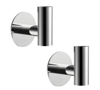 YUET 2 Pcs Bathroom Towel Hook Self Adhesive,Stick on Metal Coat Hooks Robe Hook SUS 304 Stainless Steel Heavy Duty Door Hanger Clothes Closet Holder No Drill for Bathroom Hotel Polished Chrome