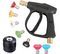 YUET 4350 PSI High Pressure Washer Gun Handle with 7 Water Nozzle Tips,Water Wash Cleaner for Car Cleaning Kit(M22 14MM Fitting Hose Connector & 1/4" Karcher Kärcher Quick Connector) Power Wand
