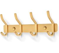 YUET Brass Door Hooks, Towel Hook Stainless Steel Coat Hooks Wall Mounted Screw in Modern Metal Heavy Duty Coat Rack Row of Hooks Hanger Robe Clothes Hat Hook for Bathroom Bedrooms (Gold)