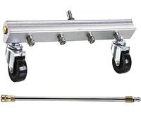 YUET Car Undercarriage Pressure Washer Broom Water Brush Kit with Wand for Pressure Washer, Under Bodywork, Sidewalk, Patio, Sweep Driveway, Power Washer Cleaner, Deck, 4000 PSI, 13" 33cm